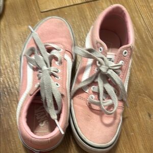 Vans Pink and White Canvas Sneakers